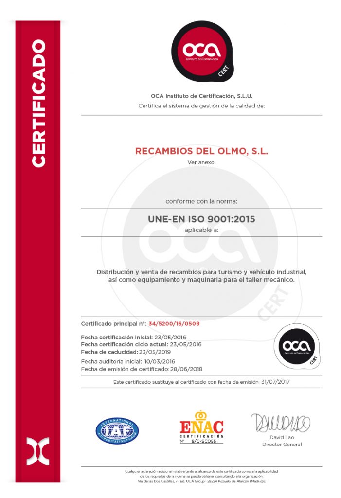 CERTIFICADO ISO 9001 2015